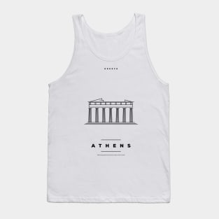 Athens Minimal Black Line Design Tank Top